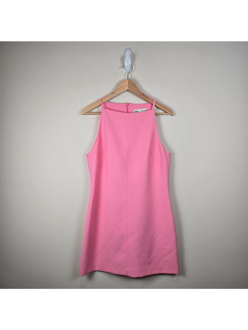 Zara Collection Short Mini Dress Size M Pink Shift Style Polyester 7954/281